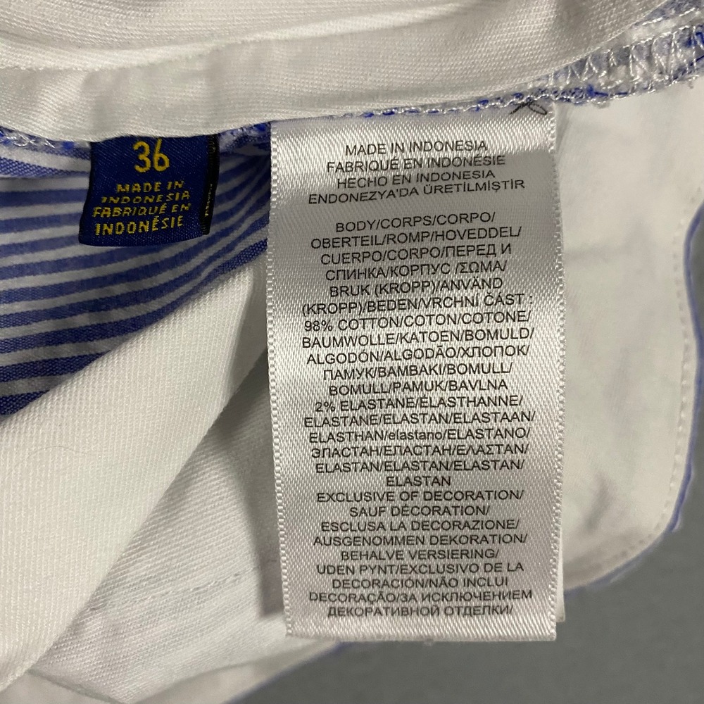 Polo Ralph Lauren Mens 36 Stretch Classic Fit Pinstripe Shorts Blue White Stripe - Picture 7 of 8